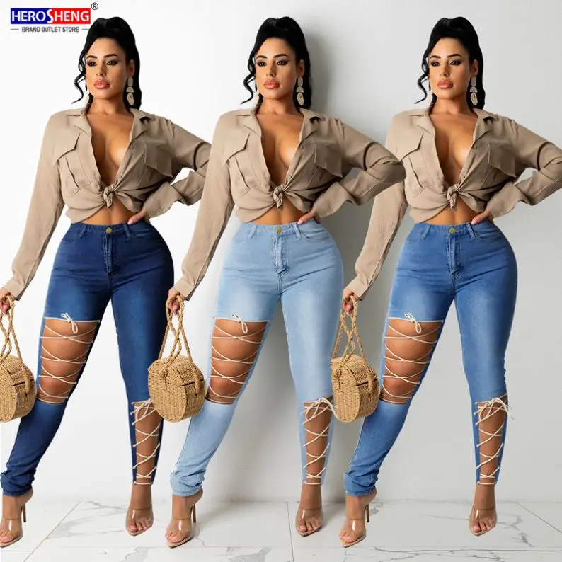 High Waist Hollow Out Lace Up string Bandage Denim trousers Women's Casual Jeans Pants joggers Ladies Jeans Pants, Blue
High Waist Hollow Out Lace Up string Bandage Denim trousers Women's Casual Jeans Pants joggers Ladies Jeans Pants, Blue