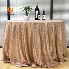 100% Polyester and Yes-is Customized Rose Gold Round Wedding Sequin Table Cloth