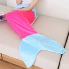 wholesale knitted children cute cheap mermaid tail blankets