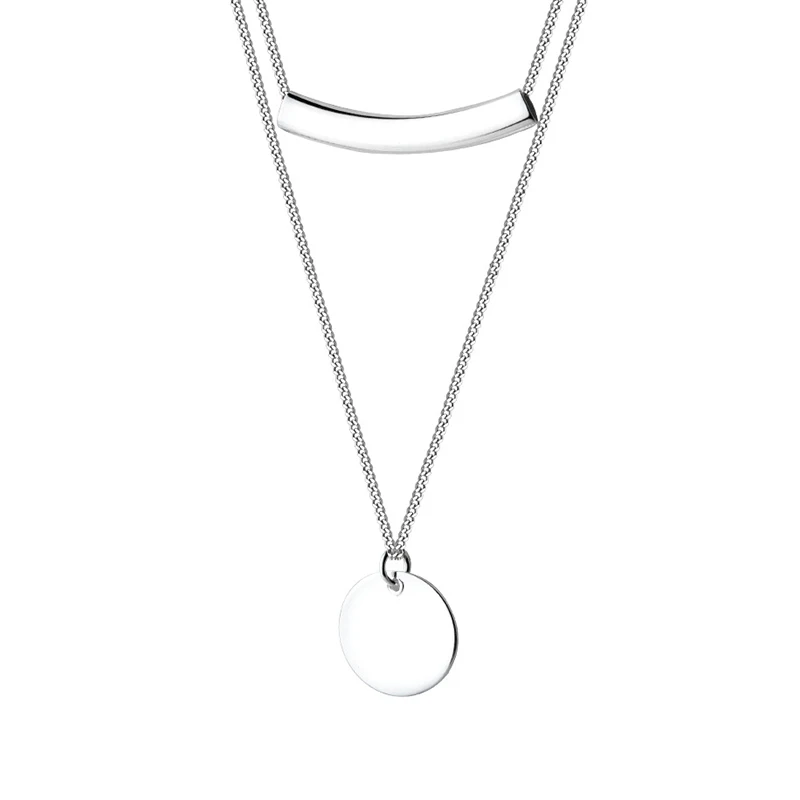 Women's Pendant Necklaces 925 Sterling Silver Double Layer Bent Tube Necklace Round Card Elegant Pendant Necklace for Women
Women's Pendant Necklaces 925 Sterling Silver Double Layer Bent Tube Necklace Round Card Elegant Pendant Necklace for Women