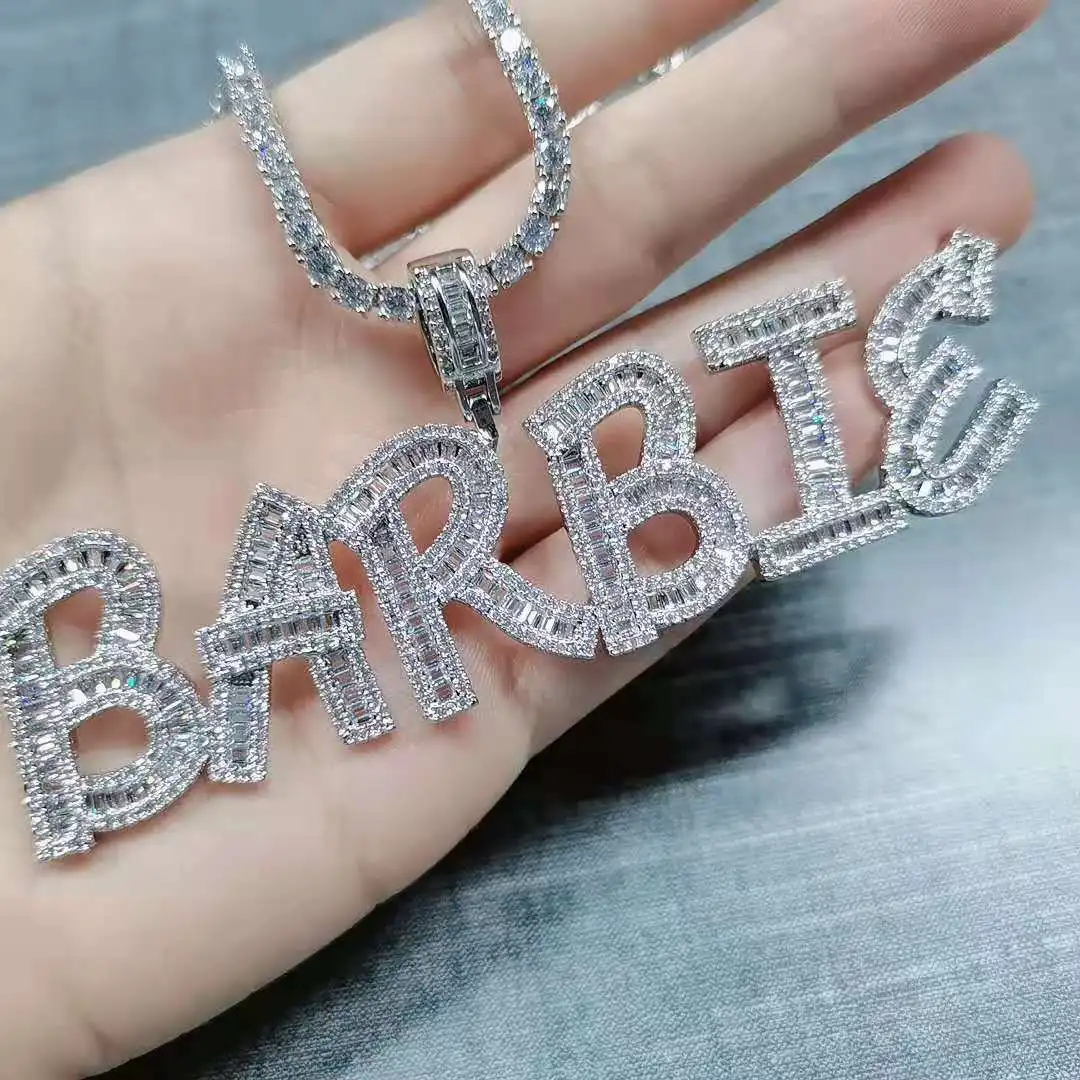Personalize Custom Name Tennis Chain Gold Plated Iced Out Baguette Zircon CZ Full Rhinestone DIY Letter Name Necklace Jewelry
Personalize Custom Name Tennis Chain Gold Plated Iced Out Baguette Zircon CZ Full Rhinestone DIY Letter Name Necklace Jewelry