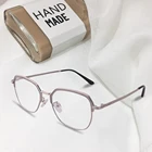 Factory Custom Korea Fashion Popular Modern Frame Optical Round Metal Half Frame Glasses