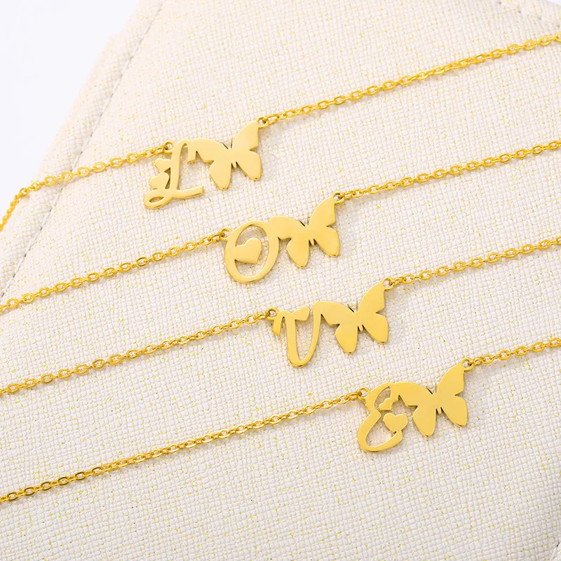 2021 New Letter Necklace Stainless Steel Necklace Jewelry Clavicle Chain Butterfly Necklace For Women, Gold
2021 New Letter Necklace Stainless Steel Necklace Jewelry Clavicle Chain Butterfly Necklace For Women, Gold