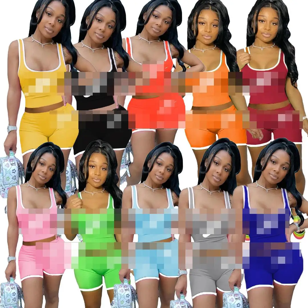 2021 hot summer fashion two piece set women's latest design vest two piece set women's solid color slim print two piece set
2021 hot summer fashion two piece set women's latest design vest two piece set women's solid color slim print two piece set