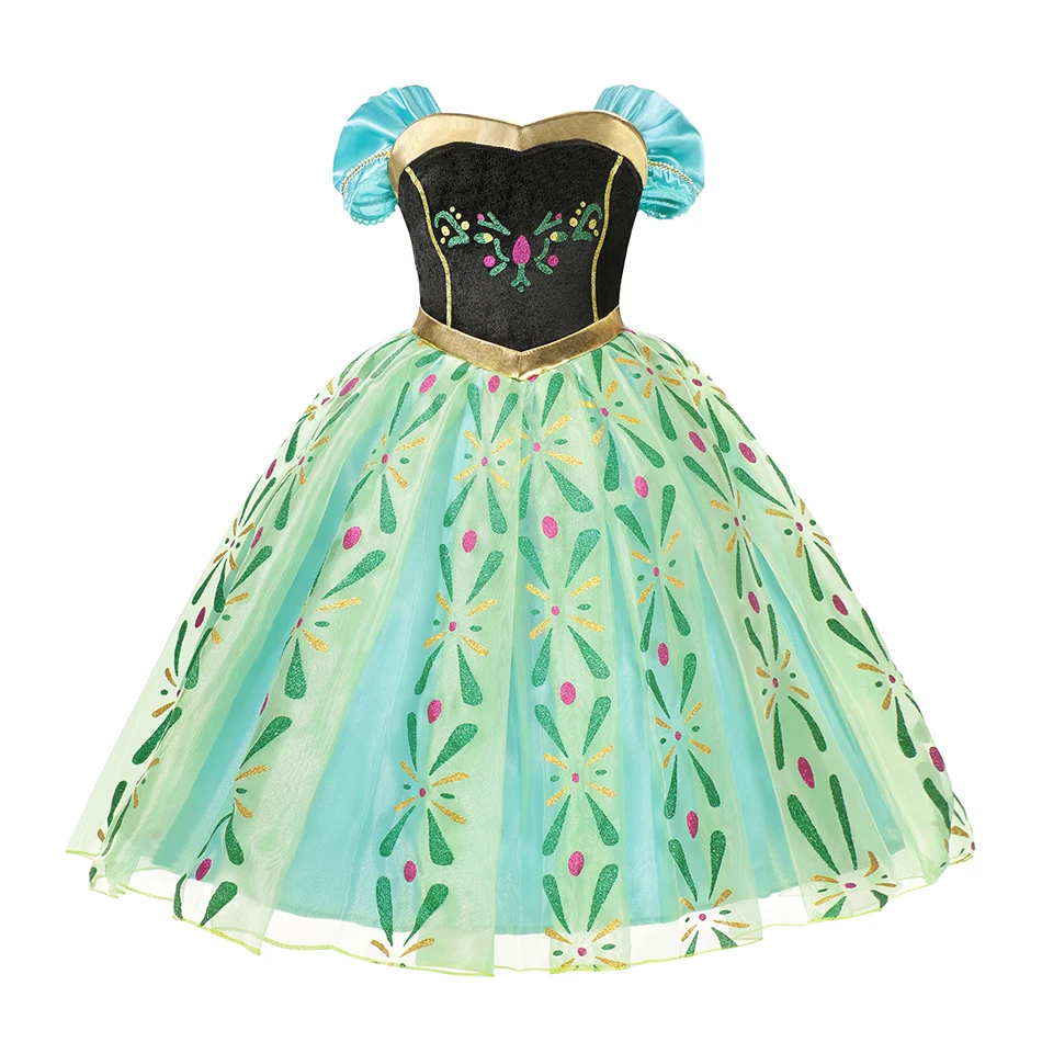 Spring 2021 Princess Anna dress for little girls Green bubble sleeve medium length princess dress for baby 2-8 years
Spring 2021 Princess Anna dress for little girls Green bubble sleeve medium length princess dress for baby 2-8 years