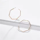 Gold & Silver Color Geometric Hoop Earring Minimalist Alloy Earring