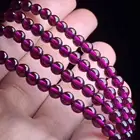 Natural purple tooth black garnet 4 circle Buddha bead bracelet