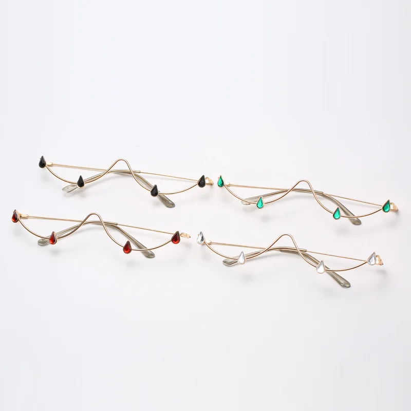 UNOC Fashion Trend Water Drop Glasses Frame Metal Diamond Rhinestone Female Decorative Glasses, 4 colors
UNOC Fashion Trend Water Drop Glasses Frame Metal Diamond Rhinestone Female Decorative Glasses, 4 colors