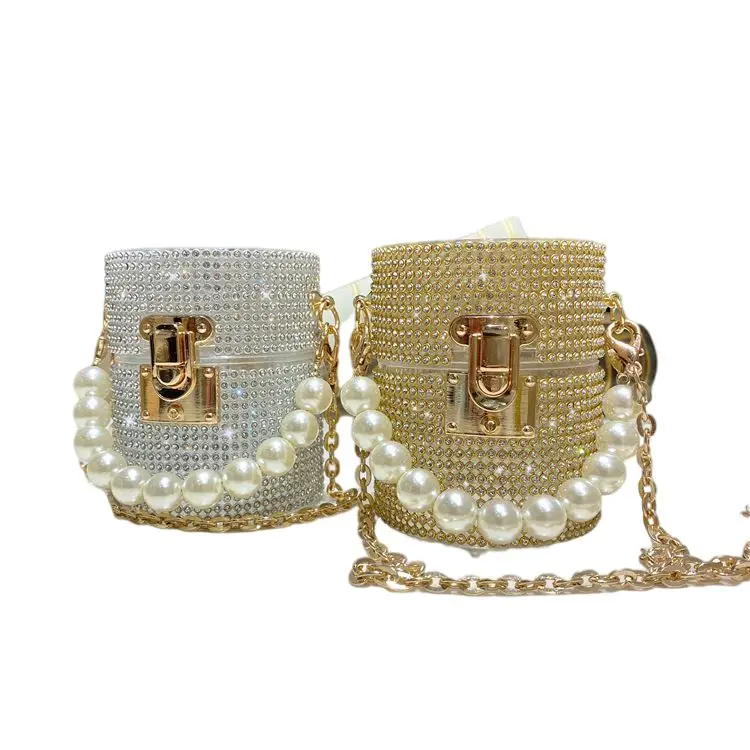 2021 New Arrival Full Diamond Cylinder Wedding Purse Pearl Evening Clutch Bag Crossbody Shoulder Chains Handbags, 2colors
2021 New Arrival Full Diamond Cylinder Wedding Purse Pearl Evening Clutch Bag Crossbody Shoulder Chains Handbags, 2colors