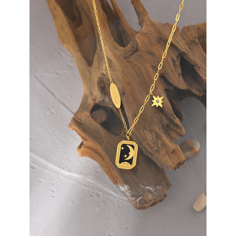 Yhpup Summer Chain 2021 Necklace Fashion Star Moon Enamel Pendant Collar Necklace for Women 316L Stainless Steel Jewelry
Yhpup Summer Chain 2021 Necklace Fashion Star Moon Enamel Pendant Collar Necklace for Women 316L Stainless Steel Jewelry