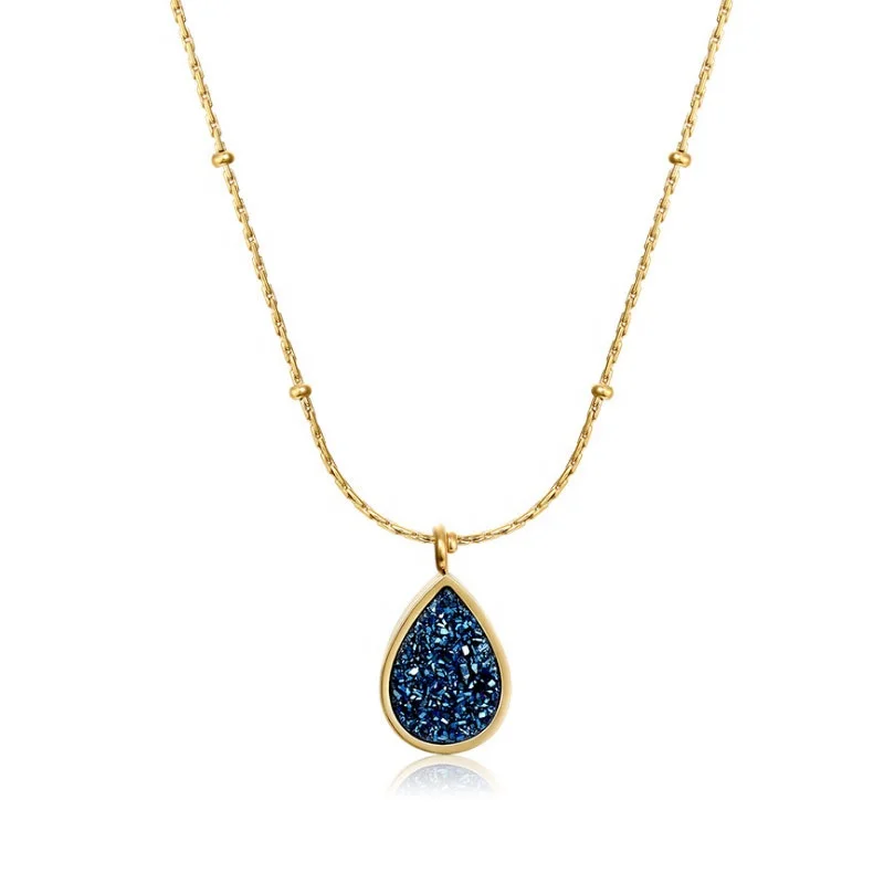European Style Stainless steel Natural blue stone pendant Chain Necklaces, Picture shows
European Style Stainless steel Natural blue stone pendant Chain Necklaces, Picture shows