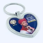 Creative custom photo viewer heart metal keychain rings