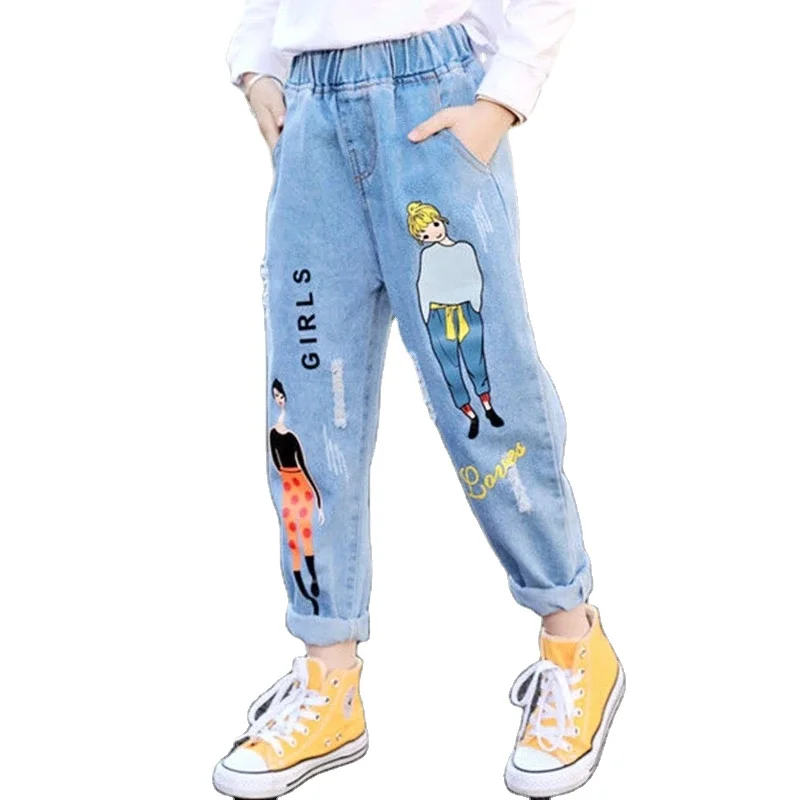 Jeans For Girls Spring Autumn Baby Girl Jeans With Holes Cotton Fashion Children's Trousers Cartoon Print Denim 3-10 Year
Jeans For Girls Spring Autumn Baby Girl Jeans With Holes Cotton Fashion Children's Trousers Cartoon Print Denim 3-10 Year