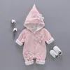 2019 flowers female baby clothes hooded cute newborn baby autumn climbing romper