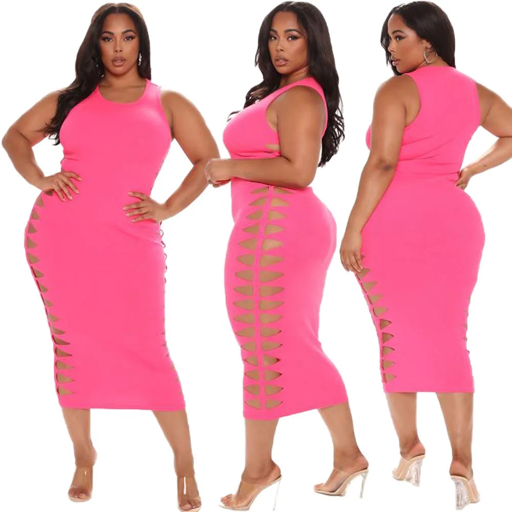 YD - CQ131 new design sexy sleeveless midi length elastic hollow out plus size 5xl women dress
YD - CQ131 new design sexy sleeveless midi length elastic hollow out plus size 5xl women dress