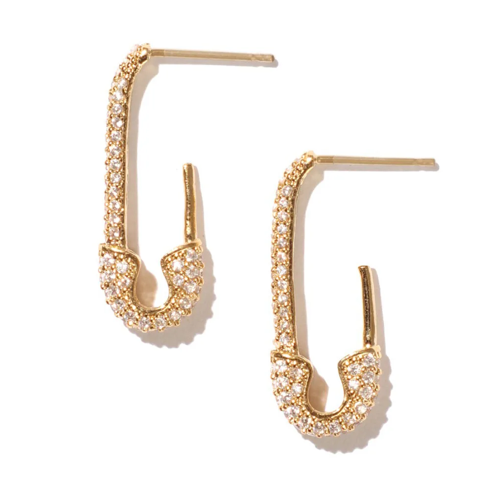 2021 New Safety Pin Drop Cubic Zircon Earrings For Girl Fashion Hoop Earring Copper Shenzhen Jewelry, Golden
2021 New Safety Pin Drop Cubic Zircon Earrings For Girl Fashion Hoop Earring Copper Shenzhen Jewelry, Golden