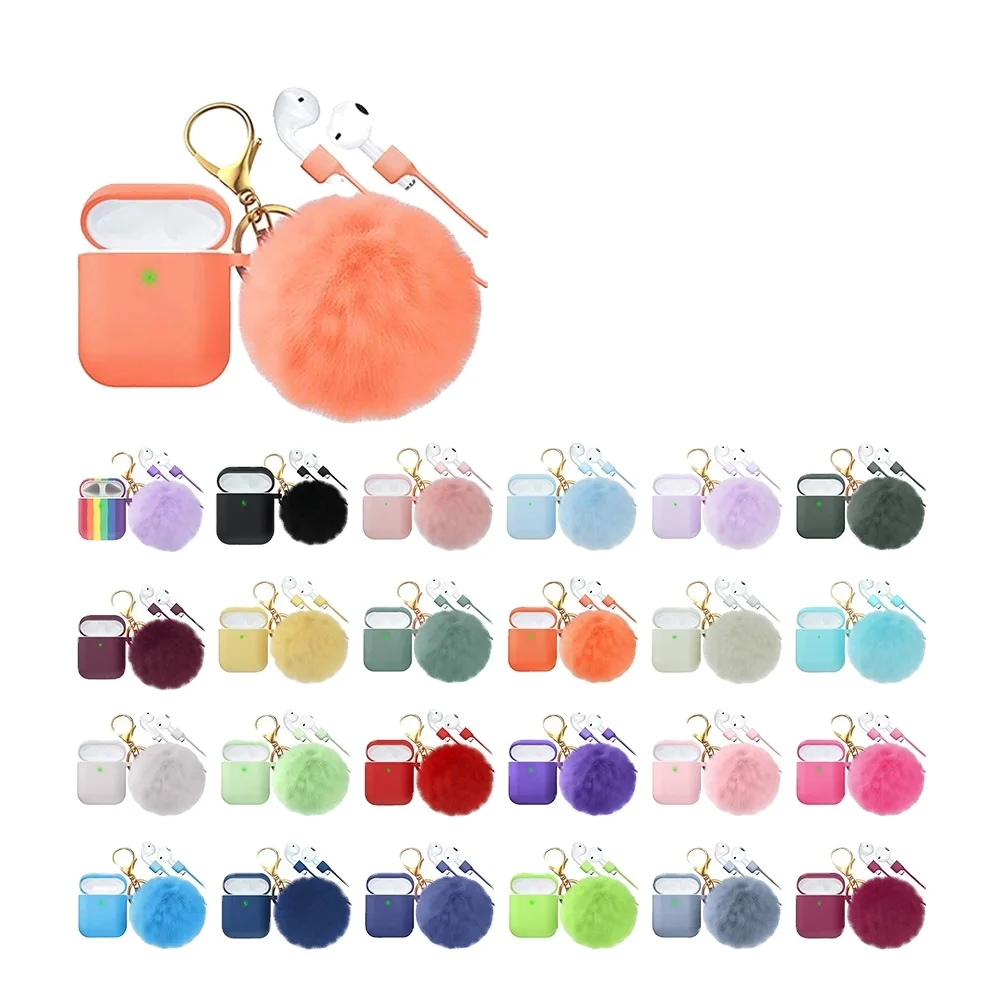 Free Sample 27colors Soft Silicone for airpod 1&2 case pro case with pompom flur ball keychain, Multi colors
Free Sample 27colors Soft Silicone for airpod 1&2 case pro case with pompom flur ball keychain, Multi colors