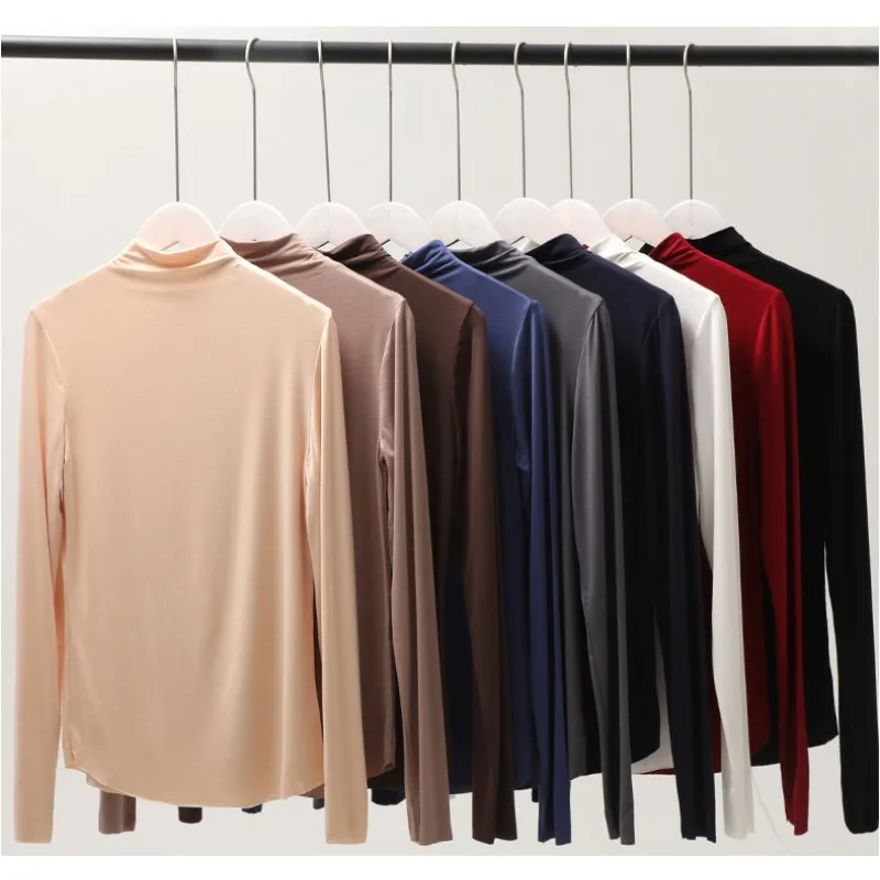 Autumn Winter New Arrival Women Seamless Shirt High Collar T-shirt for Girls Modal Solid Color Large Size UnderShirt Female Tops
Autumn Winter New Arrival Women Seamless Shirt High Collar T-shirt for Girls Modal Solid Color Large Size UnderShirt Female Tops