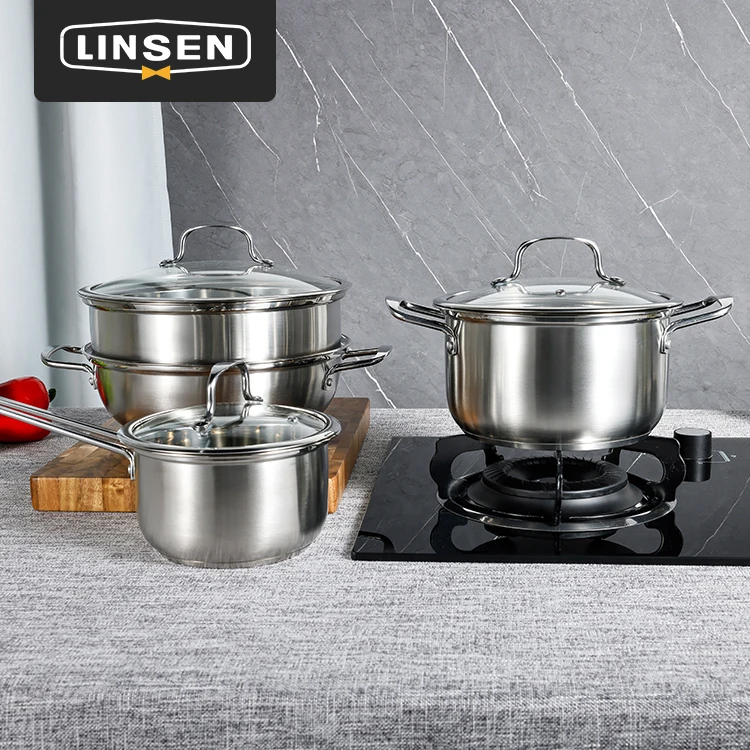 RTS 18/8 Stainless Steel Cookware Set Home Queen 3 Set Spot Goods Kitchen For Milk Pot, Soup Pot, Steaming Pot, Silver
RTS 18/8 Stainless Steel Cookware Set Home Queen 3 Set Spot Goods Kitchen For Milk Pot, Soup Pot, Steaming Pot, Silver