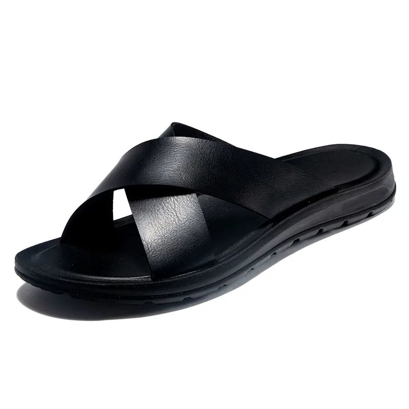 Summer simple pure color man breathable peep-toe indoor and outdoor leisure comfortable cool men's slippers, Optional
Summer simple pure color man breathable peep-toe indoor and outdoor leisure comfortable cool men's slippers, Optional