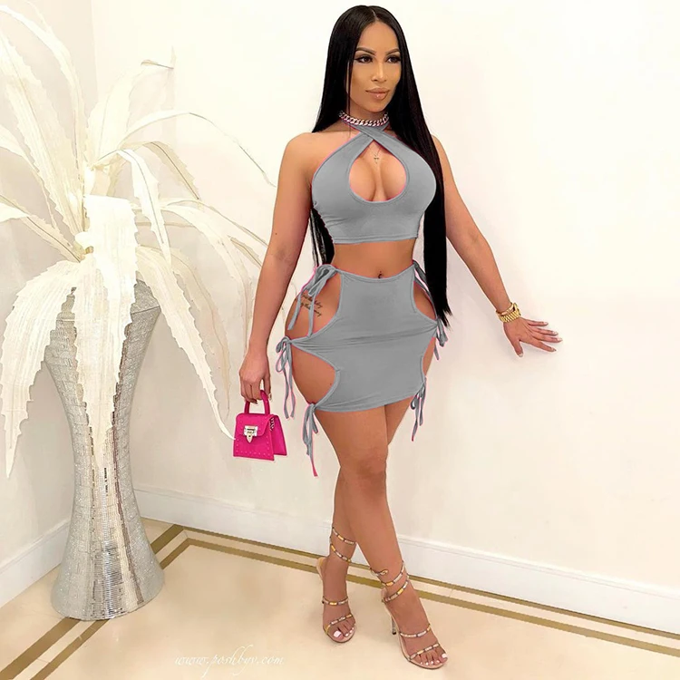 Sexy Hollow Out Nightclub Solid Cropped Top Two Pieces Skirt Set Summer Ladies Bodycon Sleeveless Wholesale Wear -YS, Orange,gray,black,rose red,blue
Sexy Hollow Out Nightclub Solid Cropped Top Two Pieces Skirt Set Summer Ladies Bodycon Sleeveless Wholesale Wear -YS, Orange,gray,black,rose red,blue