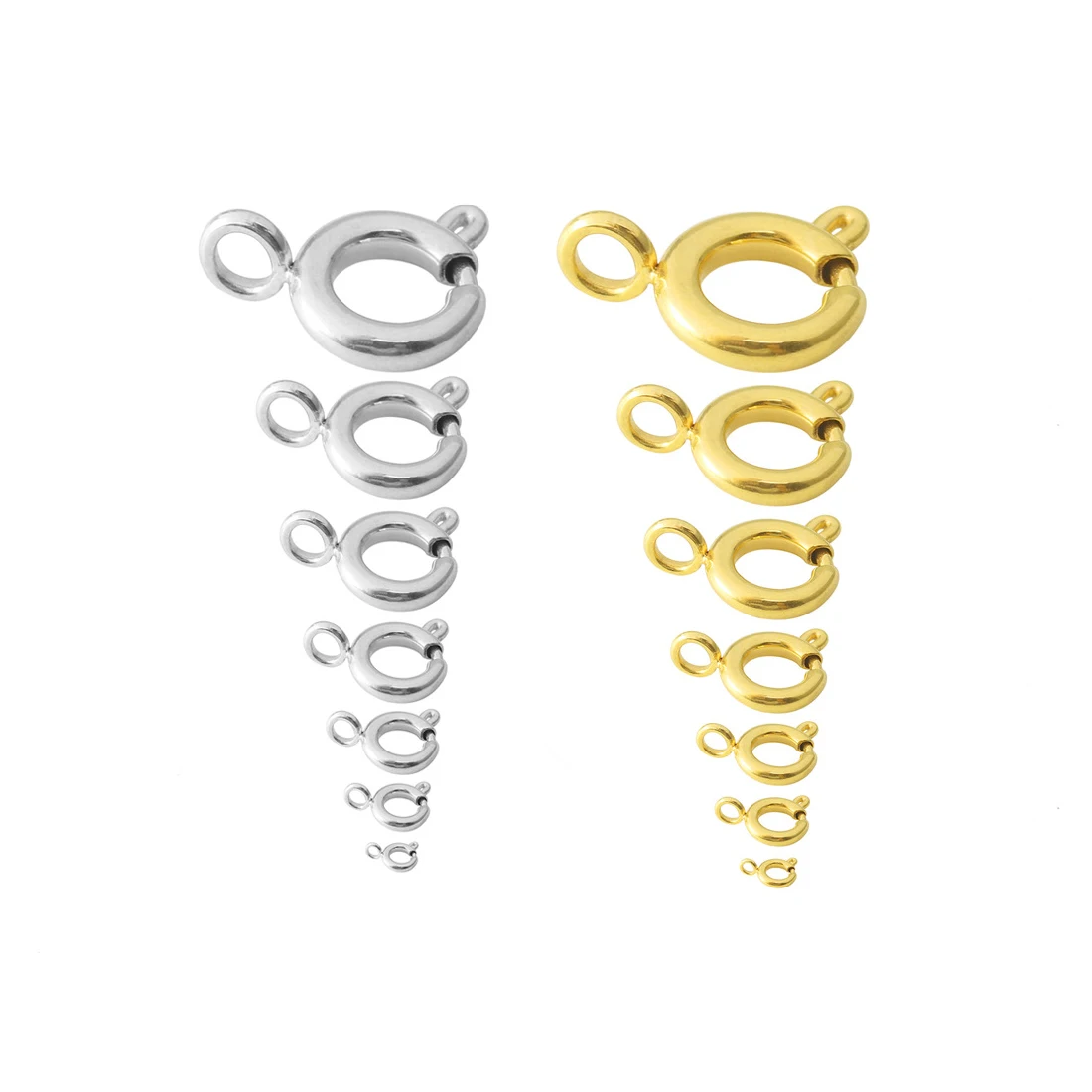 Stainless Steel Spring Ring Clasps Closed Ring Clasps Smooth Surface Clasp Connector Findings for DIY Jewelry
Stainless Steel Spring Ring Clasps Closed Ring Clasps Smooth Surface Clasp Connector Findings for DIY Jewelry