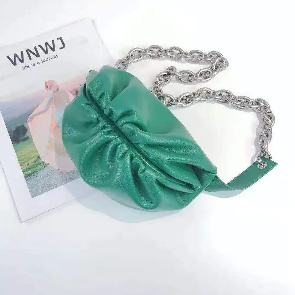 Factory Outlets calf Soft leather voluminous clutch chain shoulder strap chain Pleated The Chain Pouch bags, Various colors
Factory Outlets calf Soft leather voluminous clutch chain shoulder strap chain Pleated The Chain Pouch bags, Various colors