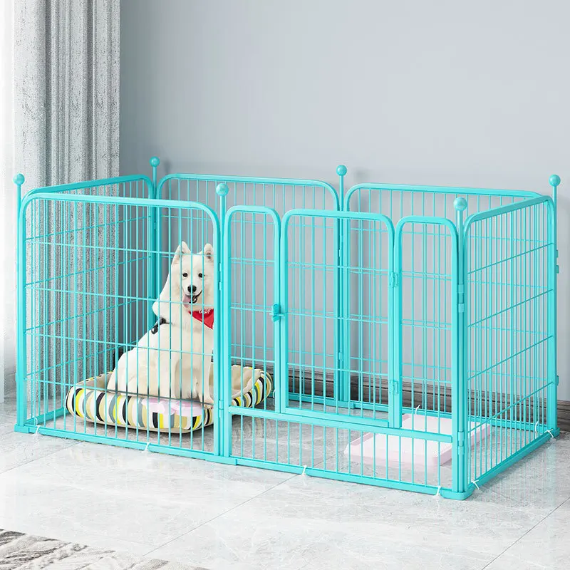 

Hot sale 5 Sizes Galvanized Iron 6-panels Heavy Duty Playpen Dog Outdoor Fence Dog House, As picture
