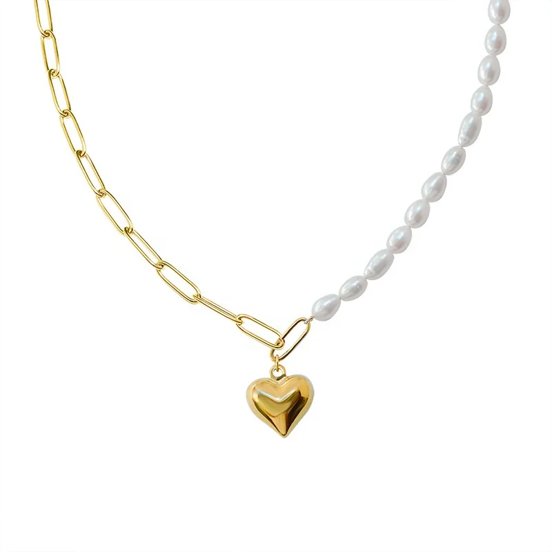 Janice jewelry 2021 New chic Mismatched Chunky chain and pearl splicing heart pendant necklace
Janice jewelry 2021 New chic Mismatched Chunky chain and pearl splicing heart pendant necklace