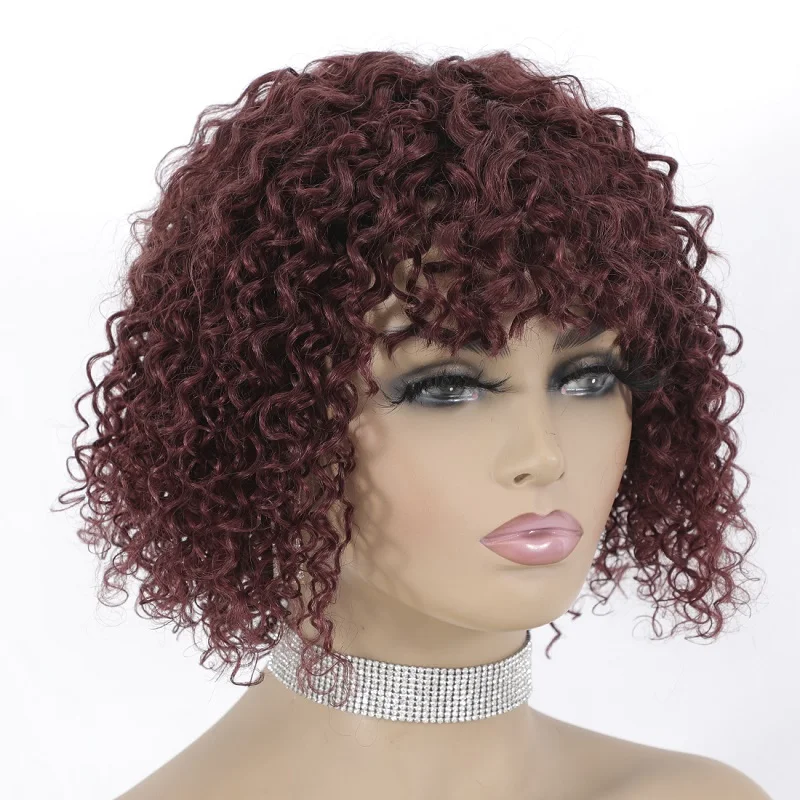 HL16-99 Remy Hair Human Wig 99J# Wine red Bohemian Curly 12inch 165g Human Hair Wigs
HL16-99 Remy Hair Human Wig 99J# Wine red Bohemian Curly 12inch 165g Human Hair Wigs