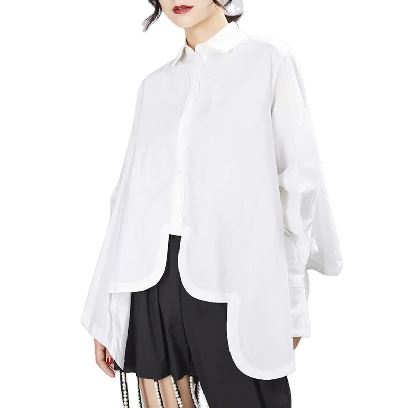 TWOTWINSTYLE Women Pleated Big Size Women Casual Blouse Lapel Long Sleeve Loose Shirt Fashion
TWOTWINSTYLE Women Pleated Big Size Women Casual Blouse Lapel Long Sleeve Loose Shirt Fashion