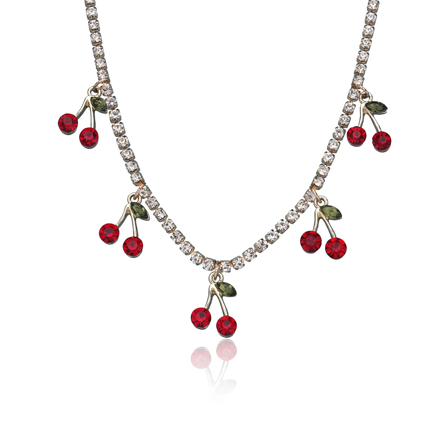 2021 Bling Crystal RhinestoneJewelry Diamond Cherry necklace For Women, As pic or customized
2021 Bling Crystal RhinestoneJewelry Diamond Cherry necklace For Women, As pic or customized