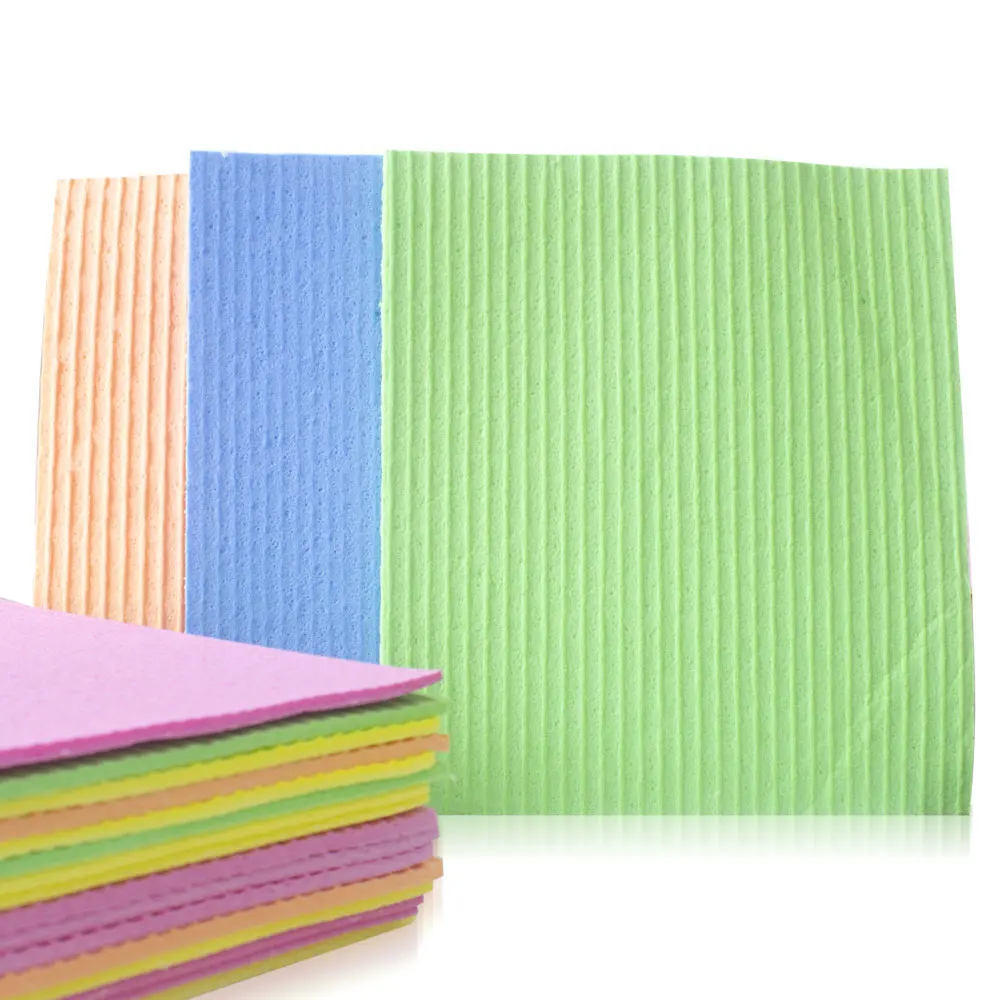 Heavy-Duty Water Absorbent Compressed Cellulose Sponge 18x20cm Kitchen Cloth for Washing Dishes Eco-Friendly Scrub Feature