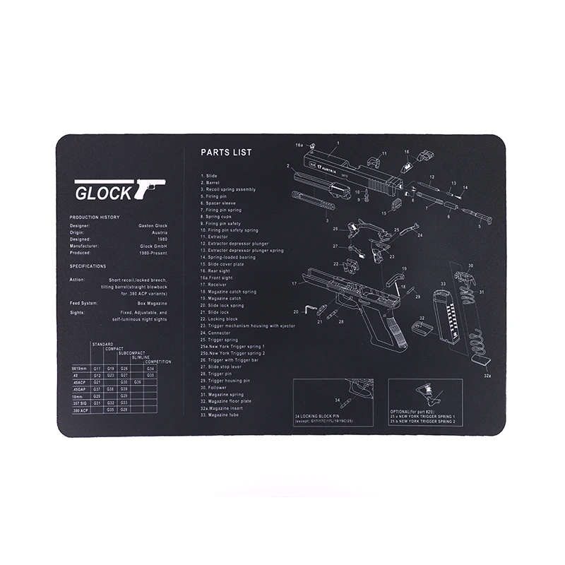 Shooting Accessories Gun Cleaning kit Tactical Gun Cleaning Mat with Parts Diagram and Instructions for Use, Black
Shooting Accessories Gun Cleaning kit Tactical Gun Cleaning Mat with Parts Diagram and Instructions for Use, Black