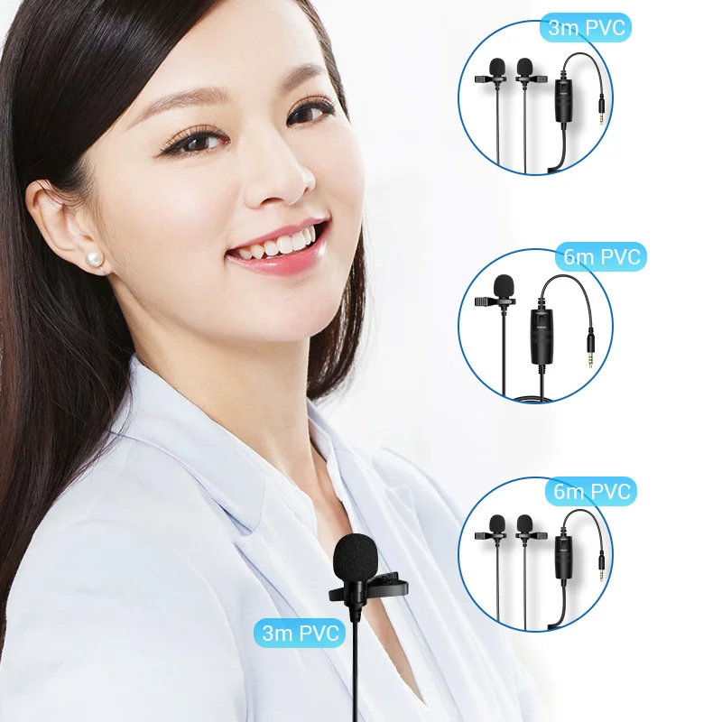 Dual PVC material 3.5mm microphone for couple vlog recording camera miecophone phone mic lavalier phone recording microphone
Dual PVC material 3.5mm microphone for couple vlog recording camera miecophone phone mic lavalier phone recording microphone