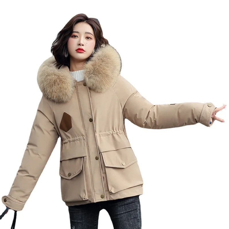 2021 Korean loose short down cotton jacket new large wool collar plus down parka women
2021 Korean loose short down cotton jacket new large wool collar plus down parka women