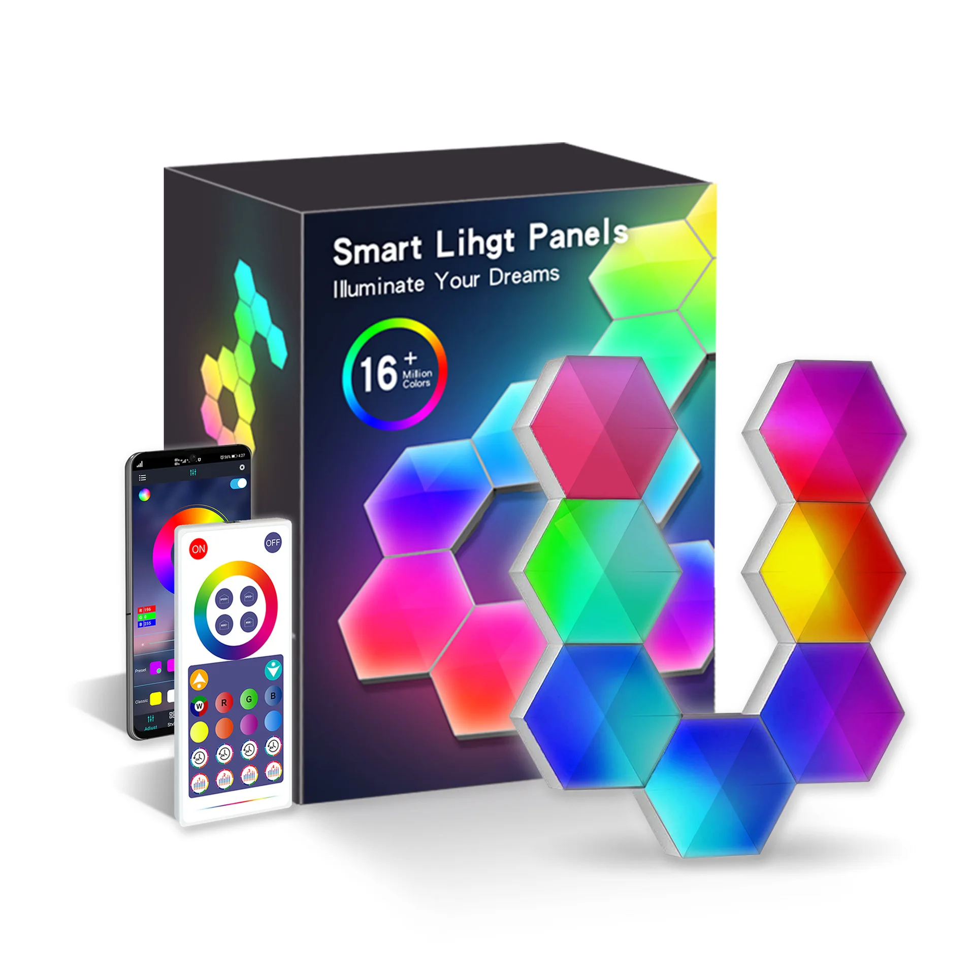 2022 new WIFI smart APP splicing light Hexagonal WIFI module light Smart splicing module light
2022 new WIFI smart APP splicing light Hexagonal WIFI module light Smart splicing module light