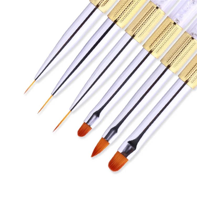 Nail Art Brush Set 6pcsProfessional Metal Frosted Handle Rhinestone Kolinsky Acrylic Nail Brush Liner Brush, Picture
Nail Art Brush Set 6pcsProfessional Metal Frosted Handle Rhinestone Kolinsky Acrylic Nail Brush Liner Brush, Picture