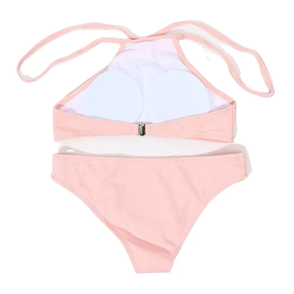 New style hanging neck bikini, plain pink strappy swimsuit, lace split swimsuit women, Picture
New style hanging neck bikini, plain pink strappy swimsuit, lace split swimsuit women, Picture