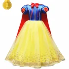 2019 latest designs classy Halloween kids party full length cape cloak style snow white princess girl dress