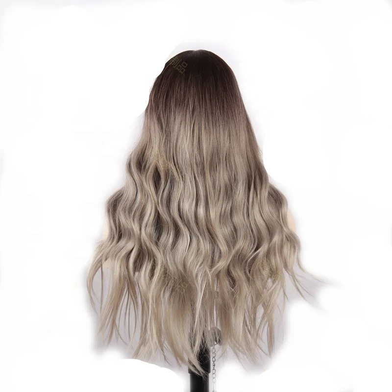 Mid-point Water Ripple Wig Women's Long Curly Hair Fashion High Temperature Silk Wig, Picture 
Mid-point Water Ripple Wig Women's Long Curly Hair Fashion High Temperature Silk Wig, Picture