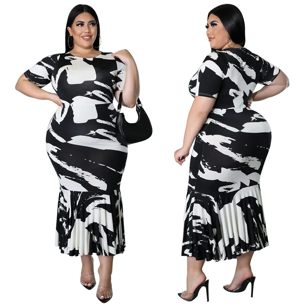 2022 Hot Selling Patchwork Ruffles Dresses Short Sleeve Print Bodycon Dress L-4XL Plus Size Long Dresses
2022 Hot Selling Patchwork Ruffles Dresses Short Sleeve Print Bodycon Dress L-4XL Plus Size Long Dresses
