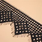 Lace Black Lace MS24302 New Trend 65mm Elastic Polyester Lace Fabric Black Recycled Eyelash Lace Trim For Clothing