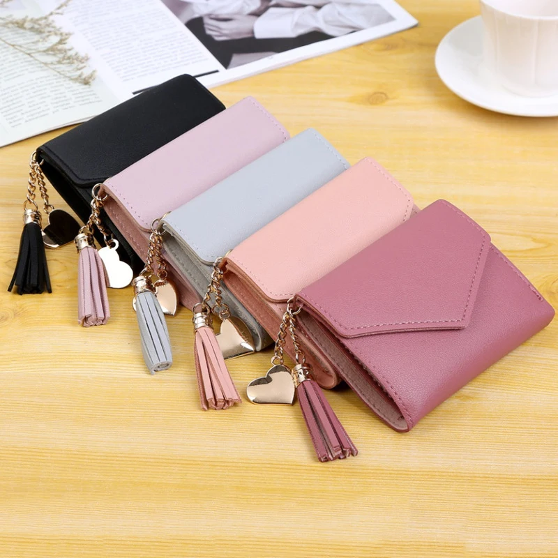 KOMI Fashionable Custom Cute Card Bag Tassel Heart Charms Leather Wallet Trendy Money Clip Wallet Coin Purse Wallets for Women, Colorful
KOMI Fashionable Custom Cute Card Bag Tassel Heart Charms Leather Wallet Trendy Money Clip Wallet Coin Purse Wallets for Women, Colorful