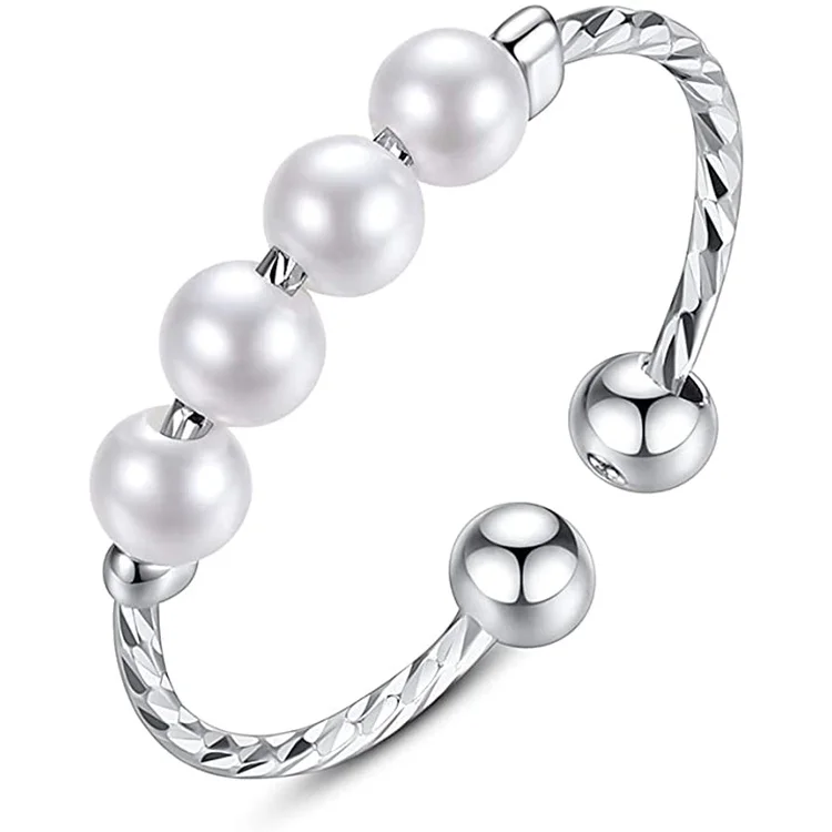 2021 Hot Sale Anti Anxiety Ring with Spinner Pearl Bead Adjustable Open Fidget Anxiety Bead Ring for Women, Silver,gold,rose gold
2021 Hot Sale Anti Anxiety Ring with Spinner Pearl Bead Adjustable Open Fidget Anxiety Bead Ring for Women, Silver,gold,rose gold