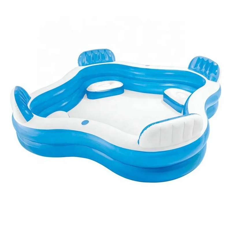 Piscine Pool Intex Swim Center Large Inflatable Squared Family Lounge Pool With Four Seats For Adult, Blue
Piscine Pool Intex Swim Center Large Inflatable Squared Family Lounge Pool With Four Seats For Adult, Blue
