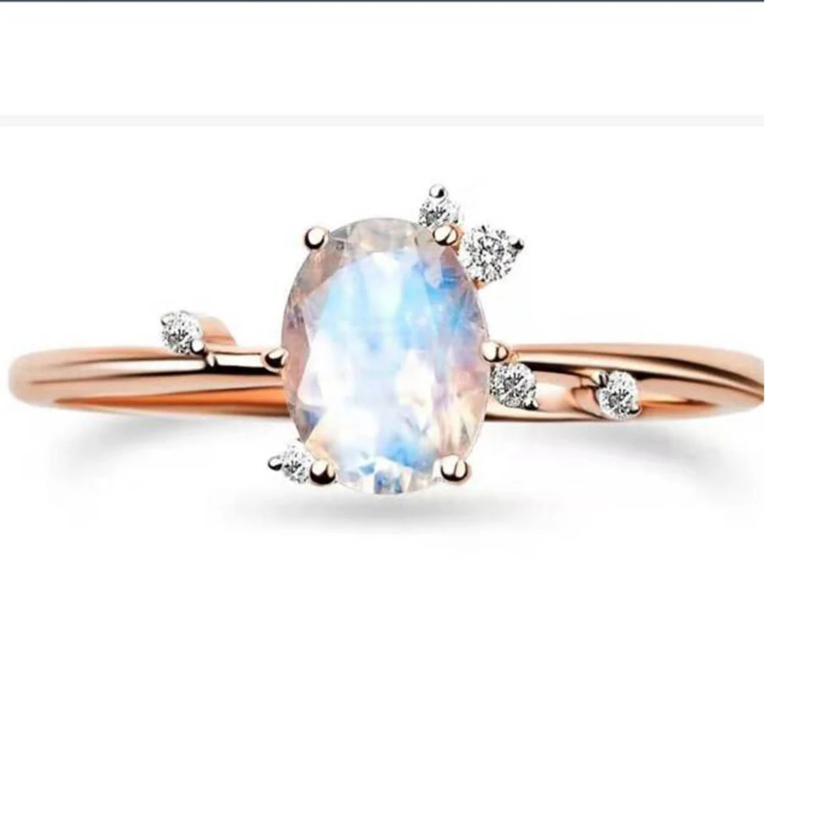 Rose Gold Plating 925 Sterling Silver CZ Jewelry Oval Natural Rainbow Moonstone Ring
Rose Gold Plating 925 Sterling Silver CZ Jewelry Oval Natural Rainbow Moonstone Ring