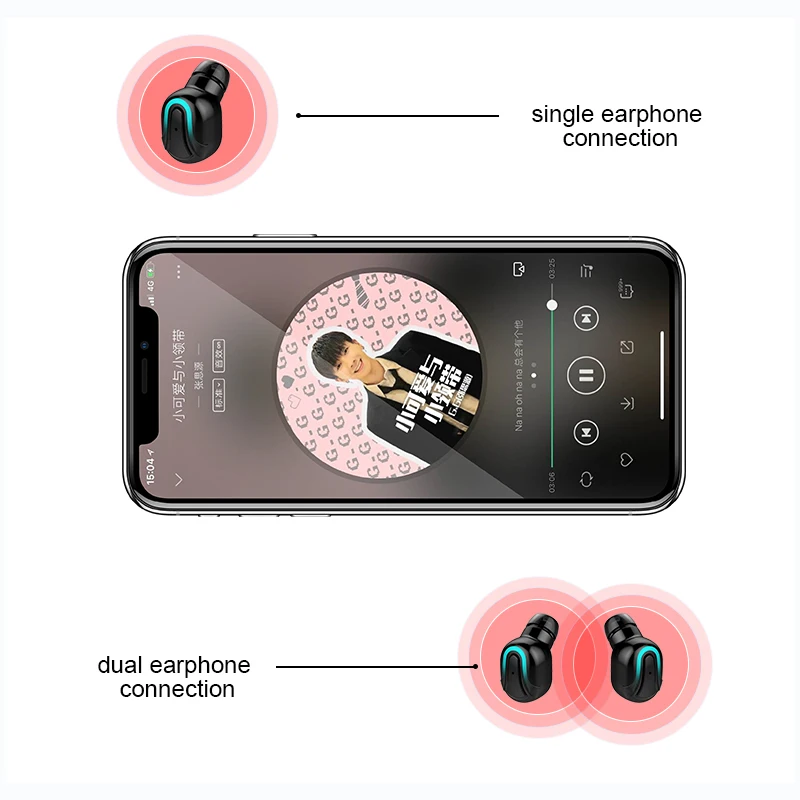 H-B-Q Q32-1 5.0 tws earphones HD stereo noise cancelling wireless earbuds waterproof headphones with LED power display - ANKUX.COM