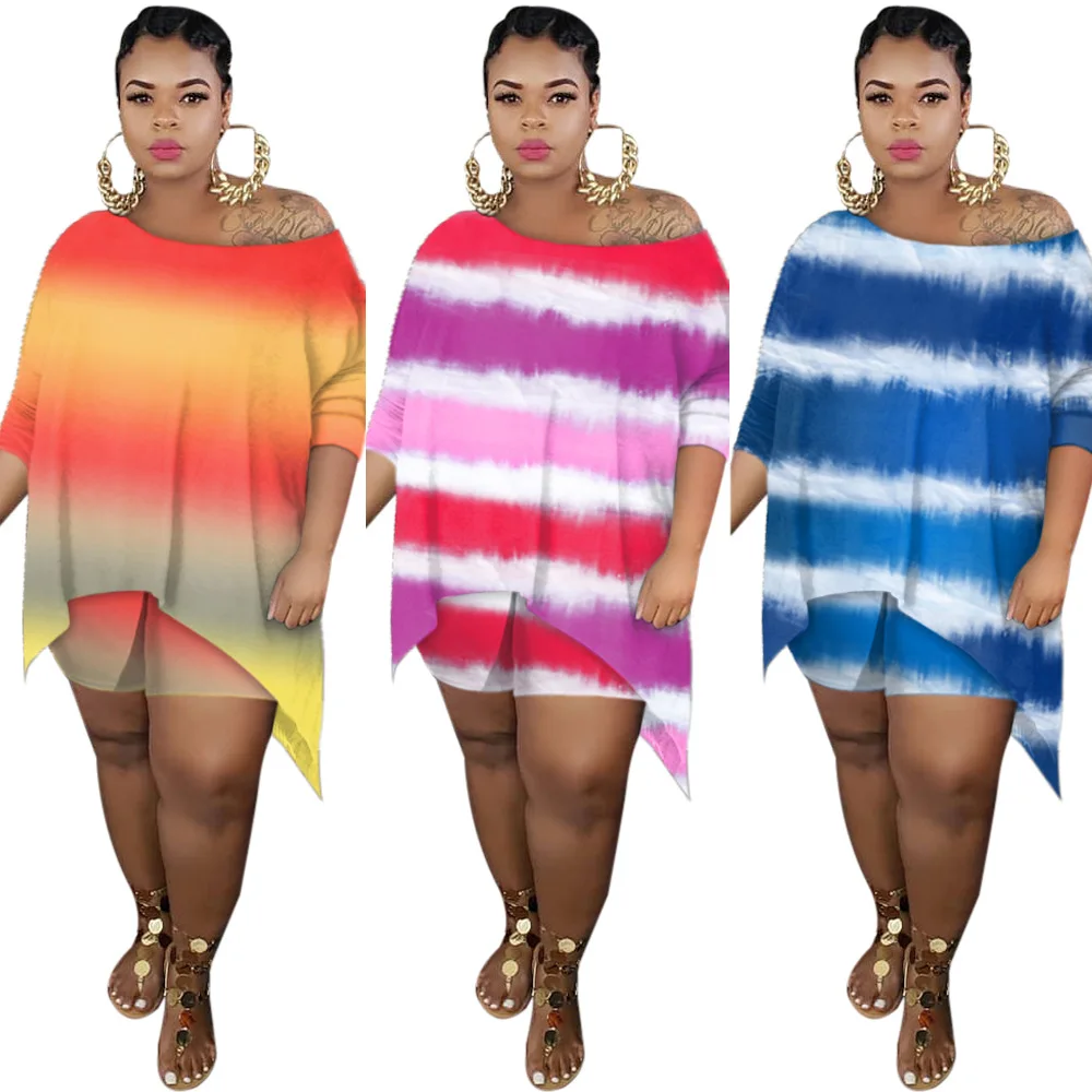Plus Size Women Clothing Summer Two Piece Set O Neck Tie Dye Sport Casual Outfits Irregular Print Two Piece Pants Set, Orange pink blue
Plus Size Women Clothing Summer Two Piece Set O Neck Tie Dye Sport Casual Outfits Irregular Print Two Piece Pants Set, Orange pink blue