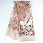 Embroidery Fabric New Arrival Beading Style Cheap Handmade Embroidery Africa Dress Fabric With Sequins